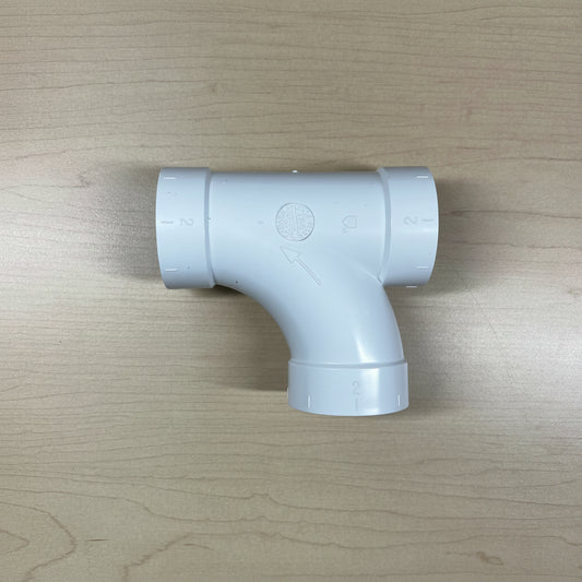 White PVC pipe fitting for central vacuum systems