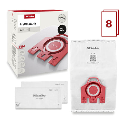 Miele HyClean Air XL vacuum cleaner bag and filter replacements.